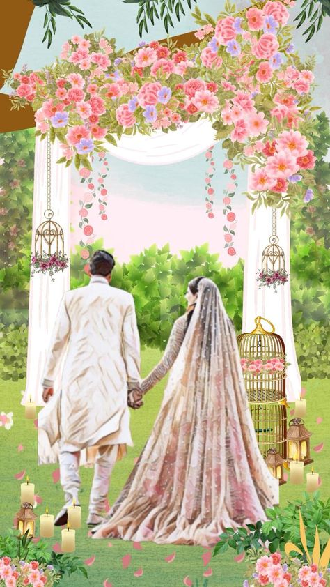 Nikkah Invite Template, E Invite For Wedding, Nikkah Couple Illustration, Digital Nikkah Invites, Nikkah Cards Invitations Template, E Invites Engagement Design, Nikkah Invitation Video, Wedding E Invitations Design, Wedding E Invite Videos