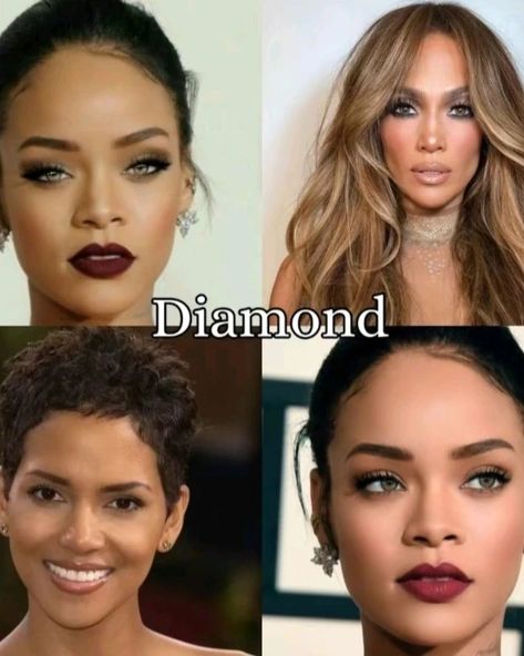 Different face shapes💫. . . . . . #MakeupQuiz #BeautyMatch #GlowUp#Makeup Challenge #GlowUpJourney #celebrity #FacialFeatures #FaceShapeMakeup #faceshape #viral #viral #fyp Diamond Face Shape Celebrities, Face Shape Makeup, Makeup Quiz, Positivity Tattoo, Makeup Challenge, Different Face Shapes, Anatomy Practice, Diamond Face Shape, Makeup For Black Skin