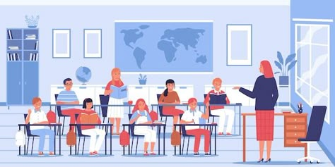 Classroom Illustration School, Teaching Animation, School Animated, Genius Test, Pubmat Ideas, Teacher Cartoon, Motion Graphic Design, Social Media Usage, Powerpoint Background Design