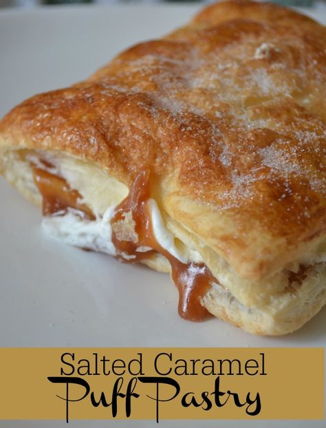 Salted Caramel Puff Pastry Caramel Puff Pastry, Real Whipped Cream, Pastries Recipes Dessert, Puff Pastry Desserts, Fluff Desserts, Puff Pastry Recipes, Pastry Desserts, Köstliche Desserts, Pastry Dough