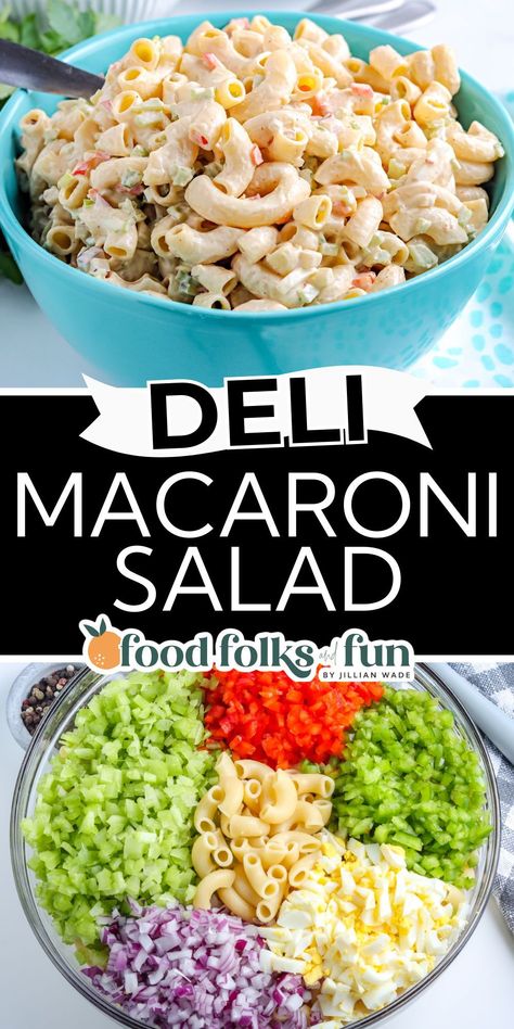 Are you looking for a classic and crowd-pleasing side dish for your next summer bbq or picnic? Try this Deli Style Macaroni Salad recipe! Packed with flavor and texture, this creamy and tangy salad features tender macaroni, crisp veggies, and a zesty dressing that will satisfy any appetite. Picnic Side Dishes For A Crowd, Deli Macaroni Salad, Bbq Sides Dishes, Deli Macaroni Salad Recipe, Picnic Macaroni Salad, Hawaiian Food Truck, Summer Side Dishes For Bbq, Macaroni Salad Dill Pickle, Summertime Macaroni Salad