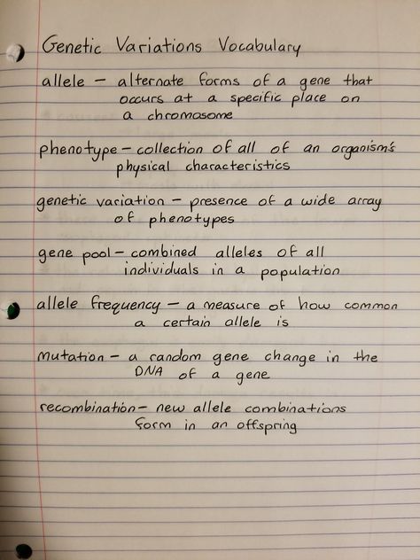 genetic variation vocab Variation Biology Notes, Genetic Engineering Notes, Genetics Notes Biology, Genetics Notes, Zoology Notes, Human Genetics, Biochemistry Notes, Vet Tech School, Random Notes