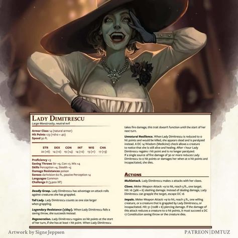 5e Vampire Monster, Resident Evil Dnd 5e, D&d Vampire, Dnd Vampire, Tall Monster, Vampire Monster, Vampire Lady, Guerriero Samurai, Resident Evil 8