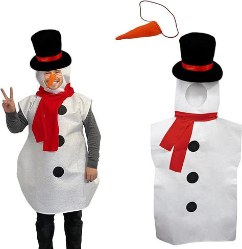 SNOWMAN COSTUME - A fun Winter Frosty Costumes for the holiday season, great for photo shoots outfits, xmas pretend play, a unique Christmas costume for adults instead of the typical Santa Claus/elf costume Snowglobe Costume, Frosty Costume, Christmas Costumes For Adults, Winder Wonderland, Funny Christmas Costumes, Christmas Plays, Snowman Costume, Santa Claus Elves, Frosty Snowman