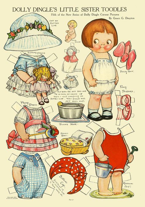 Dolly Dingle, Paper Toy, Paper Dolls Printable, Vintage Paper Dolls, Paper Toys, Paper Doll, Vintage Cards, Vintage Paper, Little Sisters