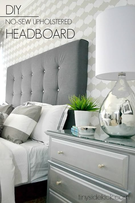 DIY no sew upholstered headboard tutorial Diy Upholstered Headboard, Diy Tufted Headboard, Headboard Tutorial, Headboard Projects, Diy Headboard Upholstered, How To Make Headboard, Tufted Upholstered Headboard, Bed Platform, Headboard Ideas