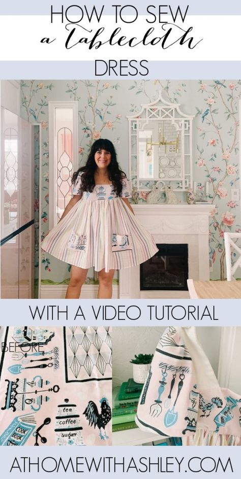 Pretty Sewing Projects, Shabby Chic Clothing Sewing Patterns, Cottagecore Diy Clothes, Patchwork Clothes Diy Free Pattern, Cottagecore Sewing Projects, Handmade Clothes Diy, Bedsheet Dress, Make A Tablecloth, Upcycled Clothing Tutorial