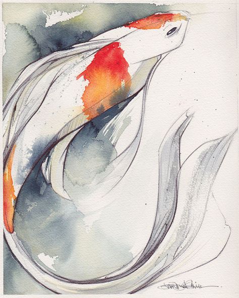 Art Vampire, Koi Painting, Koi Fish Drawing, Dengeki Daisy, Koi Art, Carpe Koi, Watercolor Fish, Samurai Tattoo, Watercolour Inspiration