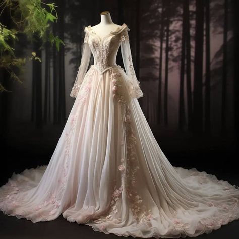 Aurora Wedding Dress, Disney Inspired Wedding Dresses, Wedding Dress Fantasy, Sleeping Beauty Wedding, Sleeping Beauty Dress, Aurora Wedding, Disney Inspired Wedding, The Sleeping Beauty, Fairy Wedding Dress