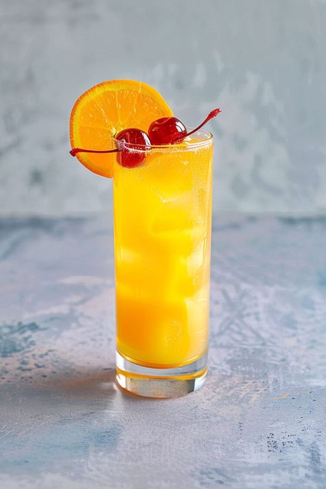 The Classic Retro Harvey Wallbanger Cocktail Recipe Vodka And Orange Juice, Brandy Drink, Harvey Wallbanger, Layered Cocktails, White Russian Cocktail, Baileys Recipes, Drink At Home, Recipe Drawing, 90s Memories