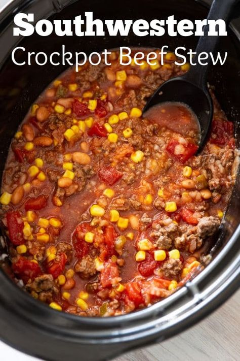 Southwest Stew Recipe, Cowboy Beef Stew, Homemade Stew, Southwest Garden, Crockpot Beef Stew, Crockpot Soups, Mexican Stew, Crockpot Recipes Beef Stew, Healty Dinner