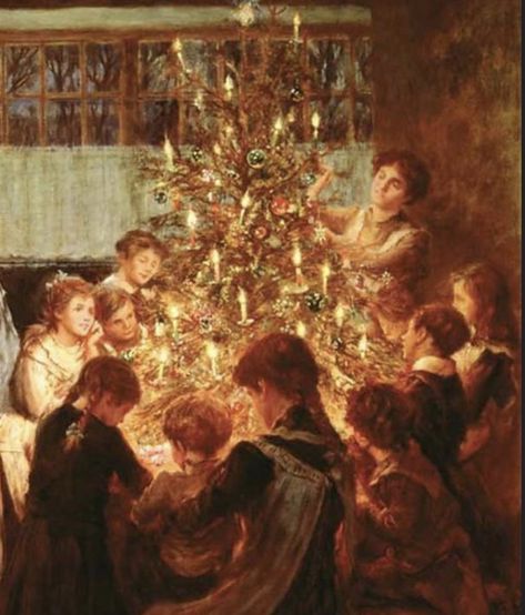 Christmas Tree Poster, Old Christmas, Old Fashioned Christmas, Up Book, Unframed Wall Art, Family Art, Victorian Christmas, Christmas Past, Christmas Scenes