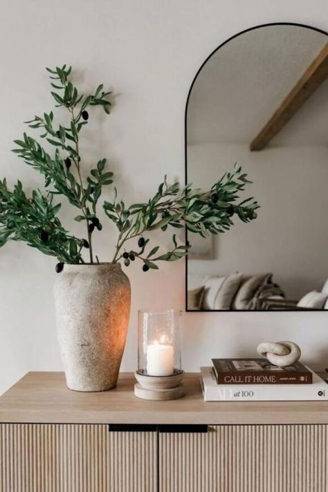 Viral Trees, Pots & Planters from Amazon Home Halfway Wholeistic, Console Table Styling, Cottage Living Rooms, Modern Organic, Home Entrance Decor, Decor Home Living Room, Design Minimalista, Apartment Living Room, Bank Account