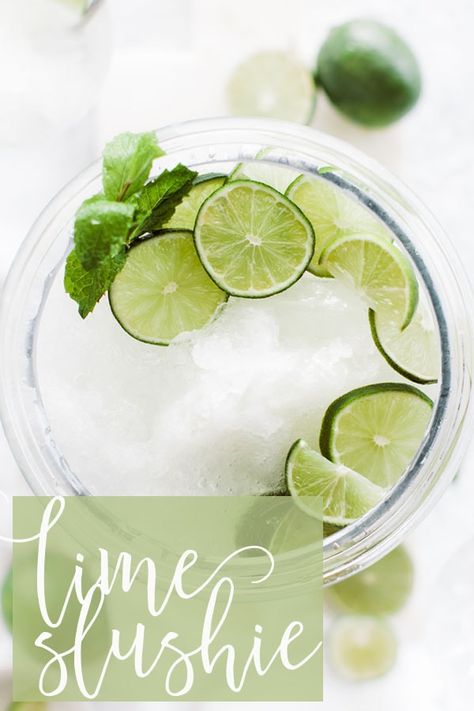 Every time I make this lime slushie its devoured so quickly. Lemon-limey without being too tart, perfect sweetness and, of course, the best part, icee slushie-ness. It's perfect for all holidays, parties, BBQ's and get togethers. || Oh So Delicioso #limeslushie #slushierecipes #drinkrecipes Margarita Mix Recipe, Weight Watcher Smoothies, Frozen Drink Recipes, Lime Drinks, Spicy Drinks, Frozen Cocktail Recipes, Slushie Recipe, Healthy Eating Breakfast, Delicious Drink Recipes