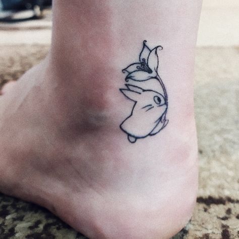 #tattoo #totoro Mei Totoro Tattoo, Niece Tattoo, Miyazaki Tattoo, Totoro Tattoo, Running Tattoo, Studio Ghibli Tattoo, Ghibli Tattoo, Mirror House, Different Tattoos