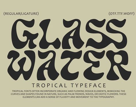 Blobby Font Projects :: Photos, videos, logos, illustrations and branding :: Behance Tropical Font, Free Typeface, Water Font, Packaging Labels Design, A Font, Tropical Theme, Graphic Design Resources, Packaging Design Inspiration, Exotic Flowers