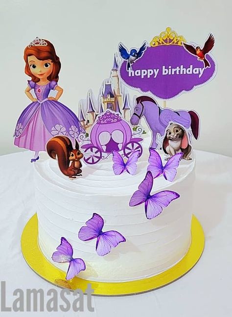 Sofia Birthday Cake, Sofia The First Birthday Cake, Princess Sofia Birthday, Disney Princess Sofia, Disney Princess Cake, Mouse Pictures, Mickey Mouse Pictures, Bear Birthday Party, Simple Cake Designs