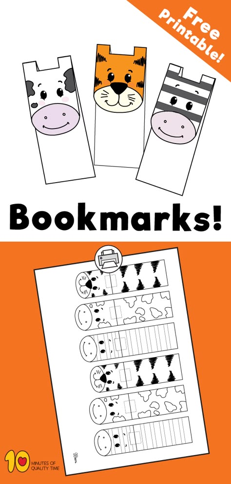 DIY Animal Bookmarks for Kids #Bookmark#freeprintable Bookmark For Kids, Penanda Buku Diy, Buku Diy, Animal Masks For Kids, Penanda Buku, Bookmark Craft, Cool Paper Crafts, Bookmarks Kids, Kids Gift Guide