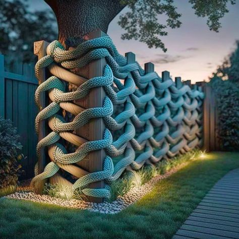 Unique and Creative Yard Fence Designs To Help With Your New Fence Build – Inspiring Designs Fences And Gates Modern Metal, Creative Fencing Ideas, Gate Decoration With Flowers, Gate Decorations Wedding, Creative Fence Ideas, Wedding Gate Decoration, Diy Gates, Unique Privacy Fence Ideas, Unique Fences