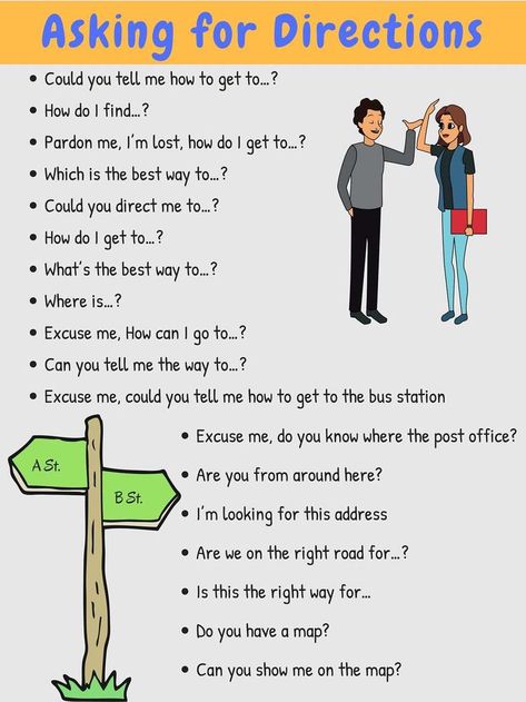 Useful expressions for giving directions and asking for directions when you're in a new town... Asking For Directions, English Worksheet, English Learning Spoken, Conversational English, Give Directions, English Vocab, Learn English Grammar, Good Vocabulary, English Classroom