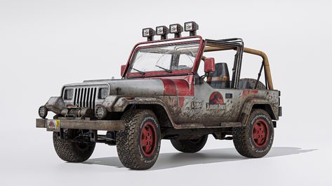 Jurassic World Vehicles, Jurassic Park Car, Mod Cars, Shockwave Transformers, Jeep Design, Jurassic Park Jeep, Jurassic Park Poster, Jeep Art, Jurassic Park Series