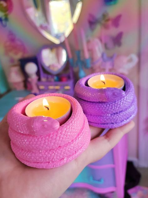 Snake Candle Holder/tealight Candle Holder/cute Pastel | Etsy Snake Candle Holder, Pastel Goth Room, Pastel Goth Decor, Goth House, Pastel Witch, Candle Holder Centerpiece, Goth Bedroom, Candleholder Centerpieces, Goth Home