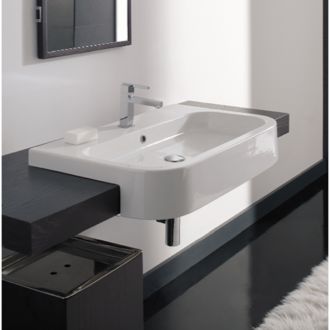 Corner Sink Bathroom, Ada Bathroom, Wall Mounted Bathroom Sinks, Ceramic Bathroom Sink, Semi Recessed Sink, Rectangular Sink Bathroom, Lavatory Sink, Contemporary Bathroom Sinks, Mini Pool