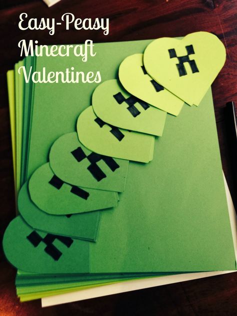 Diy Minecraft Valentines, Minecraft Valentines Cards, Minecraft Valentine, Minecraft Valentines, Valentine Mailbox, Diy Valentines Cards, Diy Minecraft, Valentine Day Boxes, Minecraft Birthday