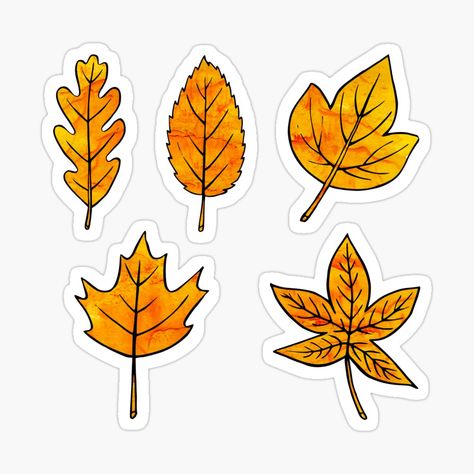 Yellow Autumn Leaves Sticker Sheet by @Olooriel on Redbubble | #leaf #leaves #autumn #fall #stickers #sticker #redbubble #plannerstickers #bujostickers Ed Wallpaper, Fall Stickers, Yellow Autumn, Homemade Stickers, Yellow Leaf, Tumblr Stickers, Leaves Autumn, Scrapbook Stickers Printable, Autumn Stickers