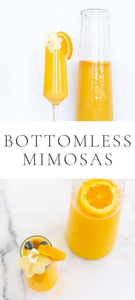 Mimosa Pitcher, Easy Mimosa, Healthy Lemonade, Make Ahead Brunch, Mimosa Recipe, Bottomless Mimosas, Julie Blanner, Easy Drink Recipes, Easy Summer Meals