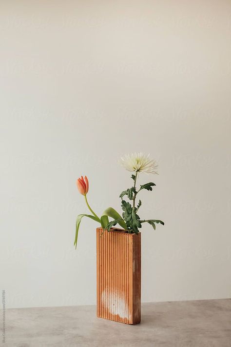 Interior Product Photography, Pottery Background, Vase Photography, Concrete Vase, Brick Art, Concrete Vases, Plant Vase, Spring Bouquet, Conceptual Photography