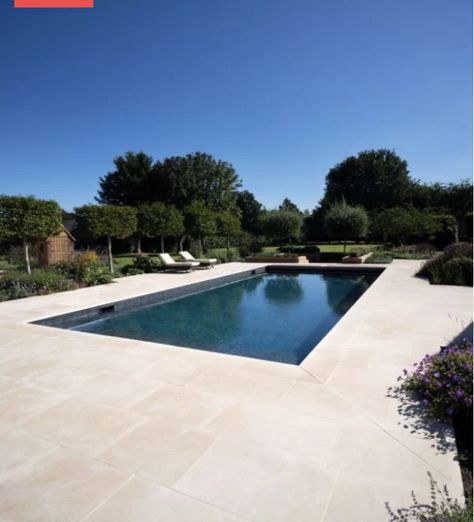 Pool Design Plans, Stone Effect Tiles, Pool Paving, Stone Pool, Pool Finishes, Swimming Pool Tiles, Pool Landscape Design, Pool Coping, Backyard Pool Designs