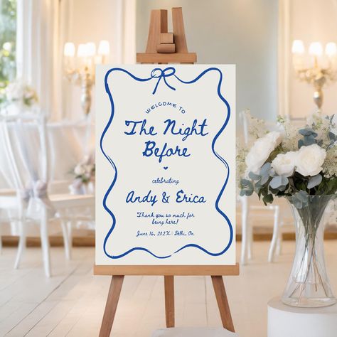 Fall Rehearsal Dinners, Rehearsal Dinner Themes, Rehearsal Dinner Sign, Rehearsal Dinner Welcome Sign, Rehearsal Dinner Menu, Engagement Party Diy, Night Before Wedding, Rehearsal Dinner Decorations, Wedding Rehearsal Dinner Invitations