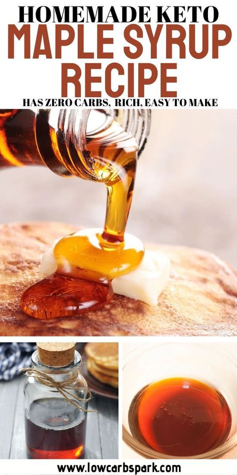 This keto maple syrup recipe is carb-free and rich, perfect for pouring over keto pancakes, waffles, or chaffles! Make this sugar-free maple syrup that tastes like the real thing but without the carbs. Give this easy keto pancake syrup recipe a try if you love your pancakes smothered in syrup, just like I do. Keto Pancake Syrup Recipe, Sugar Free Maple Syrup Recipe, Keto Pancake Syrup, Keto Maple Syrup, Keto Syrup, Healthy Syrup, Maple Syrup Recipe, Pancake Syrup Recipe, Homemade Maple Syrup