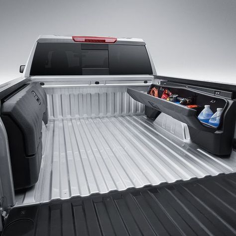 Silverado 1500 Accessories, Chevy Silverado Accessories, Silverado Accessories, Truck Accesories, Truck Bed Storage, Tactical Truck, Truck Storage, Truck Mods, Truck Camping