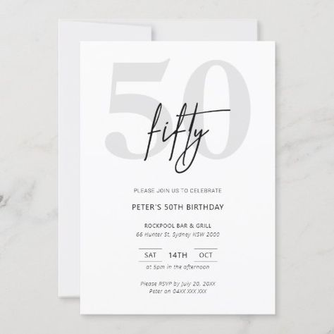 Bday Invitation Card, Simple Birthday Invitation, Birthday Party Checklist, Happy Birthday Typography, 30th Birthday Themes, Birthday Typography, Modern Birthday Party, 30th Birthday Party Invitations, 40th Birthday Party Invites