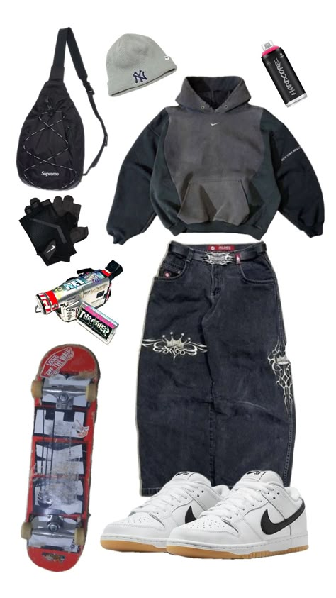 Skatecore Aesthetic Outfits, 90s Skater Aesthetic Outfits, Outfit Collage Men, Skater Clothes Aesthetic, Y2k Skater Outfits, Skate Style 90s, Skater Aesthetic Outfits, Skater Style Outfits, Estilo Skater