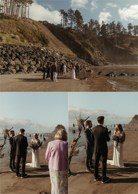 Oregon Coast Micro Wedding, Oregon Micro Wedding, Cannon Beach Elopement, Tiny Airbnb, Beautiful Small Wedding, Neskowin Oregon, Oregon Coast Wedding, Airbnb Wedding, Beach Elopement