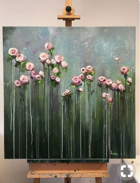 Large Oil Painting, Soyut Sanat Tabloları, Ink Drawings, Flowers Art, Acrylic Canvas, Big Flowers, Canvas Art Painting, Art Oil, Art Paint