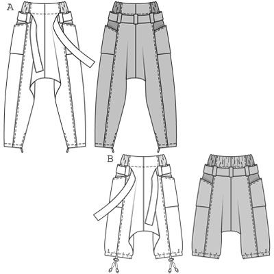 Harem Pants Pattern, Pants Patterns, Fashion Design Template, Fashion Illustrations Techniques, Clothing Sketches, Romper Pattern, Flat Sketches, Make Your Own Clothes, Technical Drawings