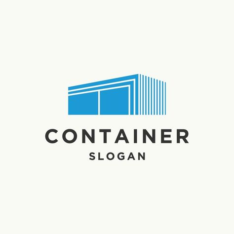 Container Illustration, House Logo Design, Logo Banners, Cityscape Photos, Vector Illustration Design, Home Logo, Shipping Container, Background Banner, Text Effects