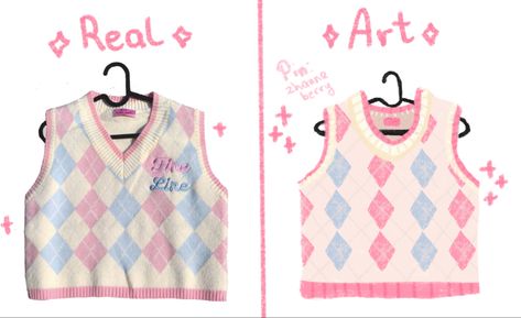 Sweater Art Drawing, Sweater Vest Drawing Reference, Cute Sweater Drawing, Sweater Vest Drawing, How To Draw A Sweater, Sweater Drawing Reference, Sweater Vest Aesthetic, Drawing Sweater, Sweater Drawing