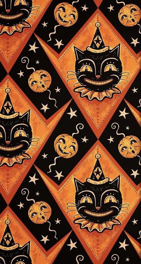 Retro Spooky Aesthetic, Halloween Wallpaper Aesthetic Vintage, Old Halloween Aesthetic Wallpaper, Classic Halloween Wallpaper, Halloween Retro Aesthetic, 60s Halloween Aesthetic, Vintage Halloween Clipart, Vintage Halloween Art Wallpaper, Halloween Vintage Wallpaper