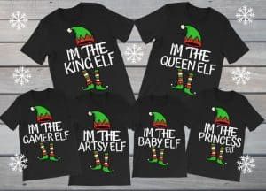 Matching T Shirts Couple, Christmas Shopping Shirts, Elf Shirts, Personalized Elf, Christmas Party Costume, Elf Names, Elf Shirt, Matching T Shirts, Couple Christmas