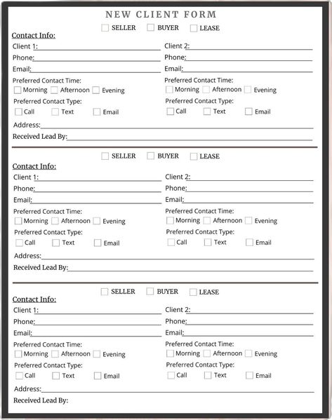 Real Estate New Client Intake Form| Real Estate Form | Real Estate Marketing | Realtor Templates | Canva Template We have made it our purpose to save you time and stress of creating your own marketing material.  The marketing material your purchase from us is created by a Licensed Real Estate Agent in the state of Texas, USA.  We stay up to date on the latest marketing material and provide you with customizable real estate marketing content to stand out. This INSTANT DOWNLOAD  template is 100% c Real Estate Essentials, Real Estate Agent Organization, Beginner Real Estate Agent, Realtor Templates, Real Estate Checklist, Client Intake Form, Real Estate Exam, Real Estate Marketing Plan, Appeal Letter