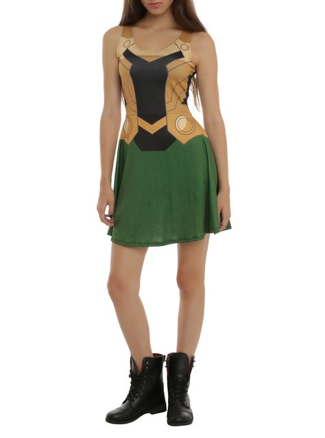 90 Dresses That Totally Nail Geek-Chic Loki Dress, Loki Costume, Loki Cosplay, Green Costumes, Geeky Fashion, Her Universe, Cosplay Dress, Geek Chic, Costume Dress