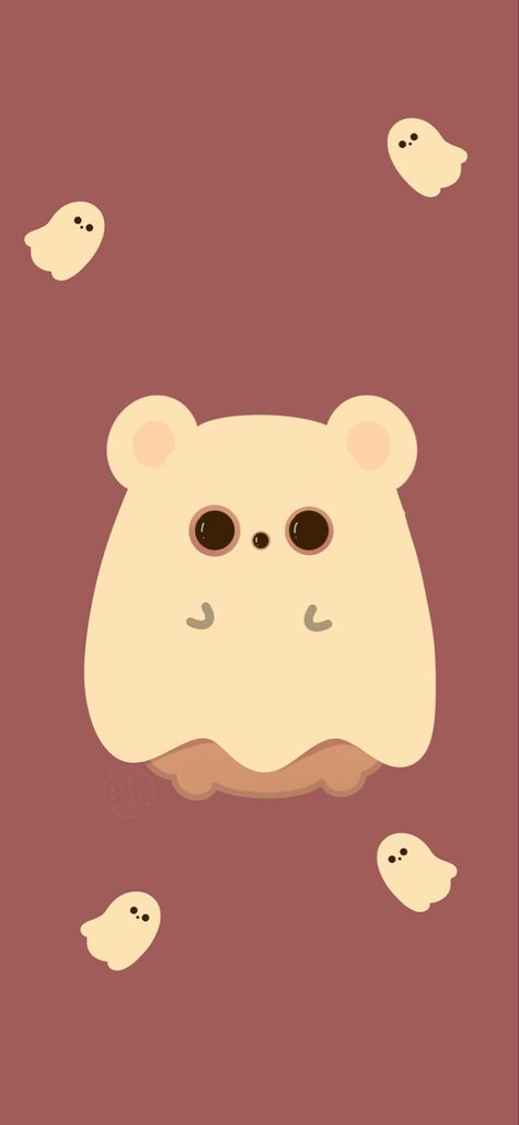 Ghost Wallpaper, Ghost Bear, Bear Theme, Cute Wallpaper, Bear Wallpaper, Current Styles, New Theme, Cute Halloween, Looking Back