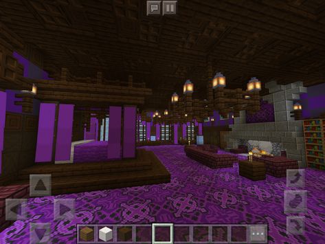 #minecraft #castle #germany Minecraft Royal Bedroom, Minecraft Castle Bedroom, Bedroom Minecraft Ideas, Purple Room Design, Minecraft Medieval Castle, Goth Bedroom Ideas, Bedroom Minecraft, Royal Bedroom Design, Inside Castles