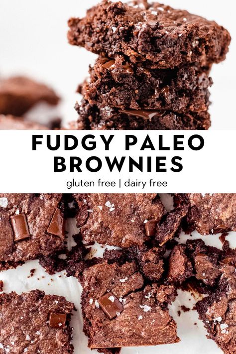 Healthy Brownie Recipe, Gf Brownies, Healthy Brownie, Almond Butter Brownies, Paleo Brownies, Dairy Free Brownies, Brownie Recipes Healthy, Baked Sweets, Paleo Foods