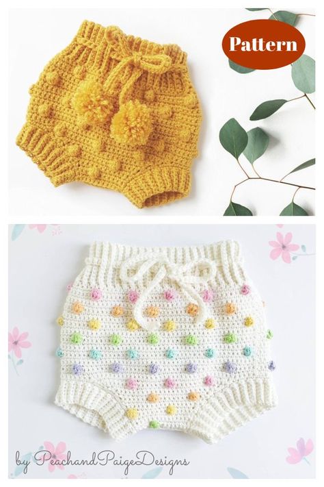 Easy Newborn Crochet, Crochet Bloomers, Crochet Baby Bloomers, Baby Bloomers Pattern, Bloomer Shorts, Baby Niece, Shorts Crochet, Crochet Romper